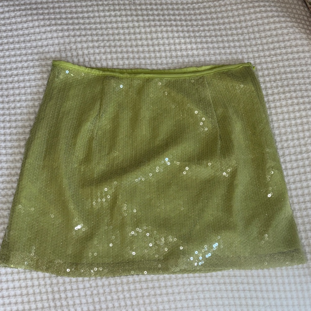 Missguided Lime Sequin Pencil Skirt